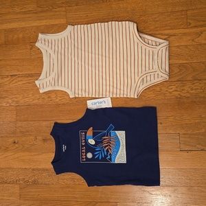 CARTER'S BRAND BABY BOY TANK/ONESIE BUNDLE SIZE 24 MONTHS